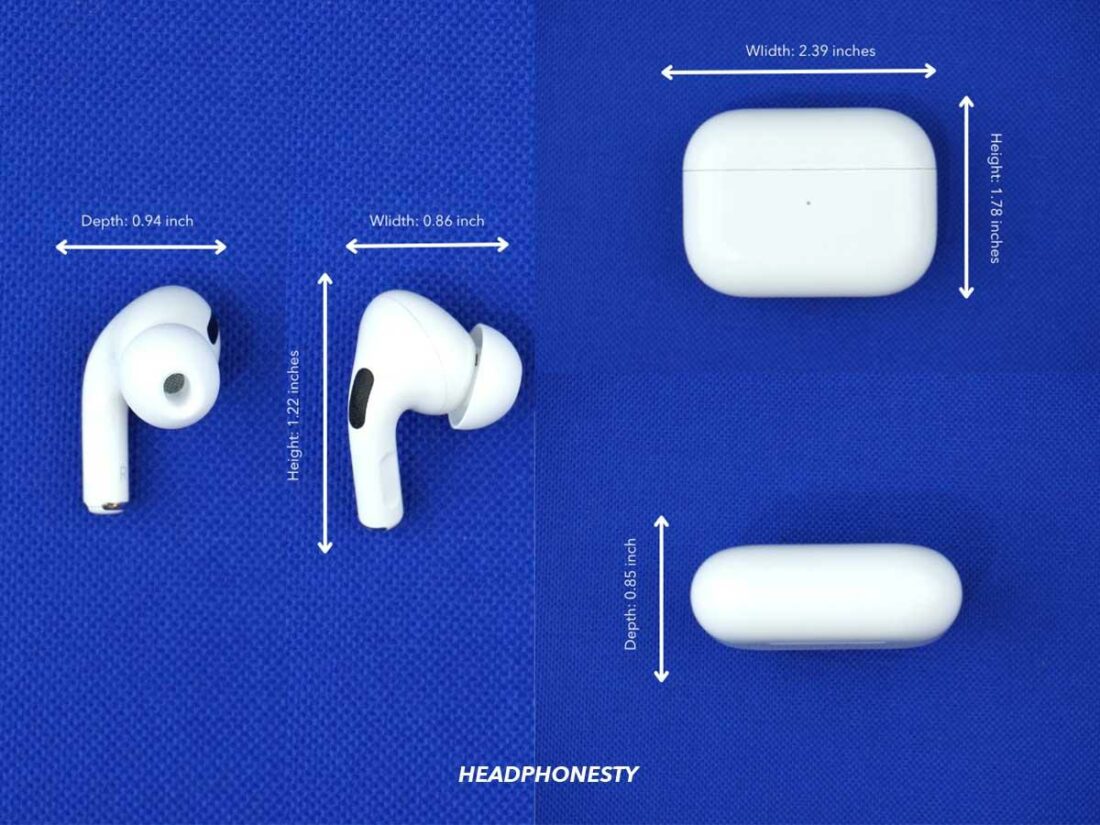 Размер и размеры AirPods Pro 1-го поколения